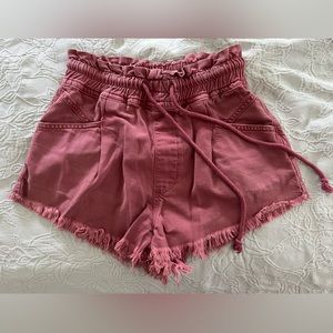 Free people red cotton shorts